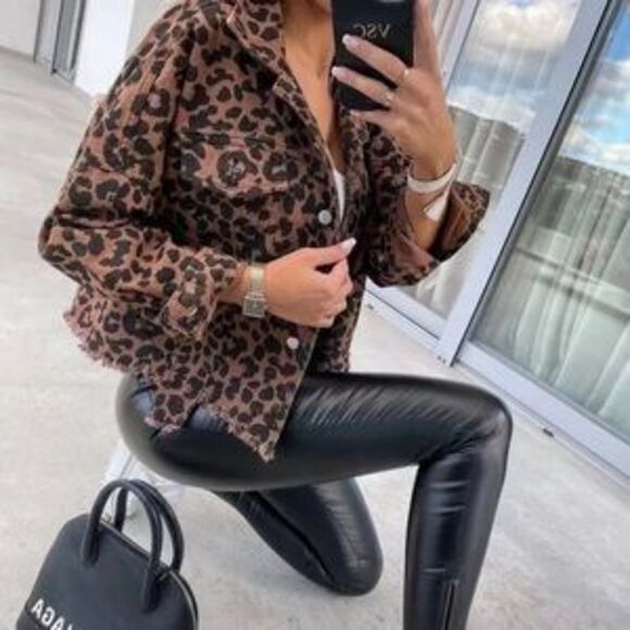 Jackets & Blazers - leopard women blazer distressed jacket blazer